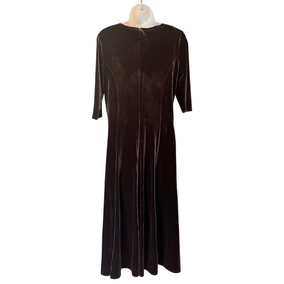 Chadwick's of Boston Brown Velvet Maxi Dress Sz M Fairy Forest Whimsigoth Castle - Picture 13 of 16